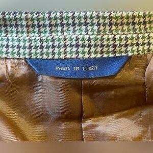 Brooks Brothers Brown/Green Houndstooth Plaid Men’s Sport Coat Blazer Size 48L
